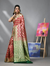 Rose Pink Silk Banarasi Saree With Zari Woven Designs-MA52BSL441050003